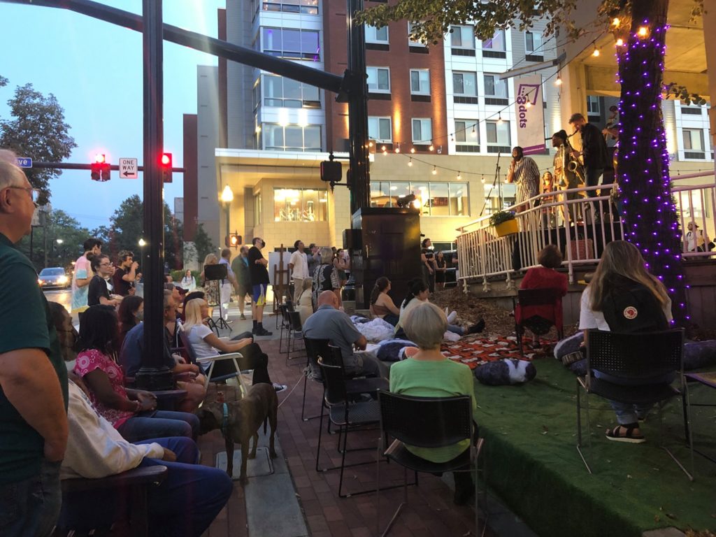 patrons enjoy a performance at 3 Dots Downtown