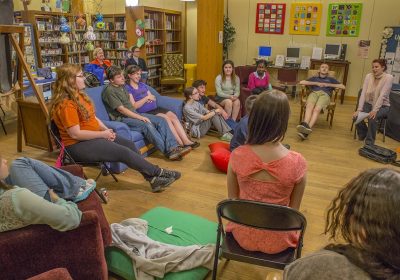 TEEN READING LOUNGE SESSION AT ALBRIGHT MEMORIAL LIBRARY, SCRANTON, 2014.