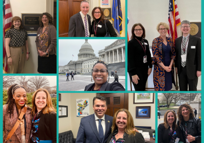 a collage of PA Humanities staff, board members, and Pennsylvania lawmakers meeting during Humanities on the Hill