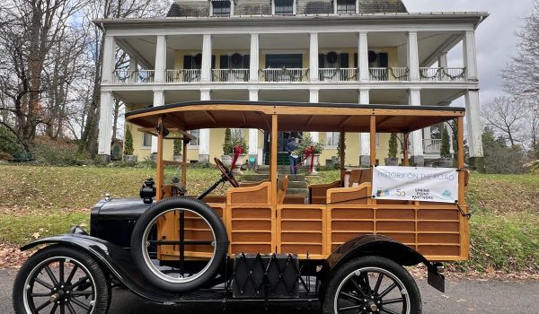 The 1921 Model T sits parked in front of the Baldwin Reynolds House Museum in Meadville.