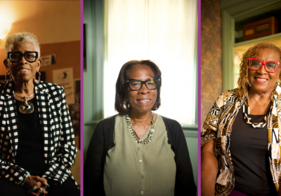 Side-by-side images of storytellers Valerie Thomas Njie, Sharon Stephens and Renee Aldrich.